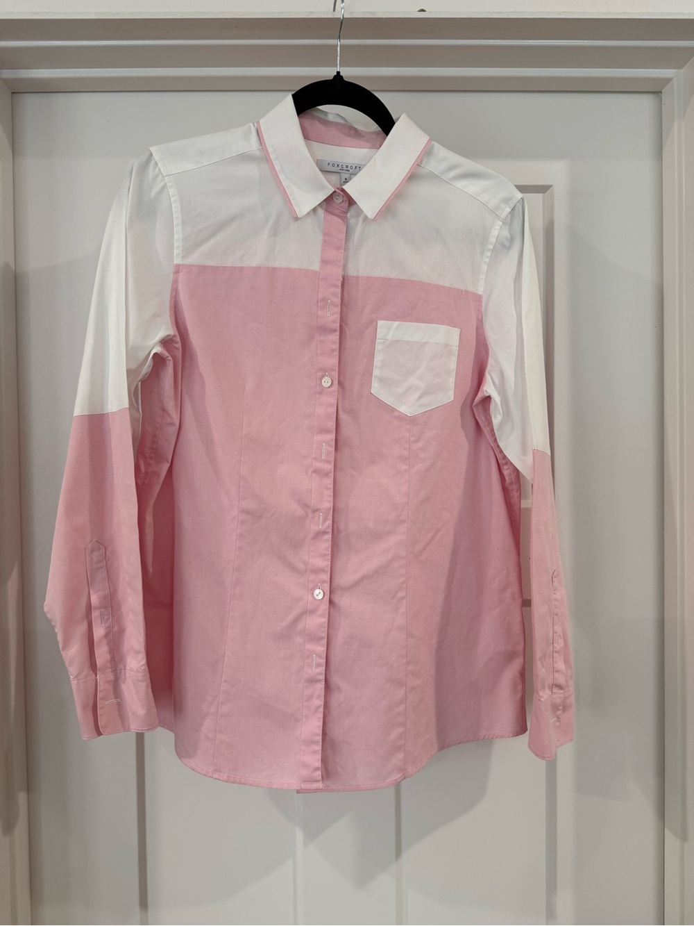 Foxcroft Easy Care Pink & White Button-Up Shirt
